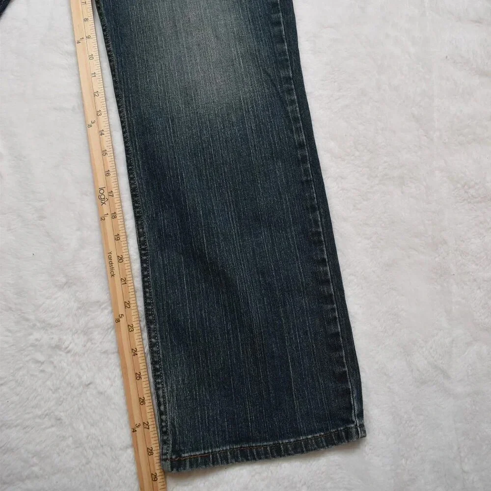 Levis 514 Mens Jeans Sz 36 x 30 Straight Dark Wash Denim Distressed 5 Pocket